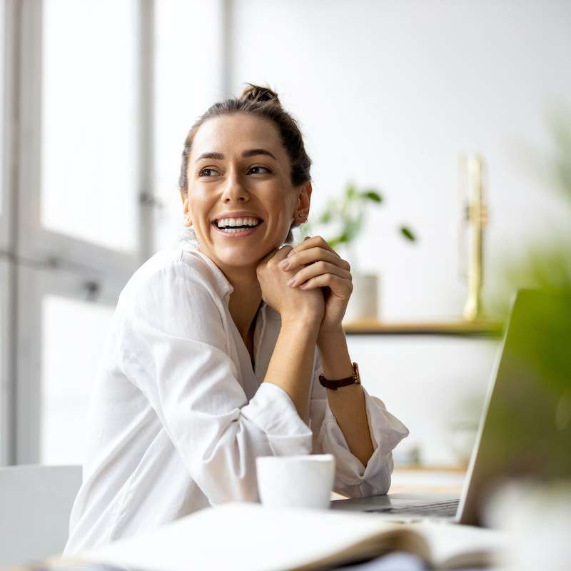 young woman smiling