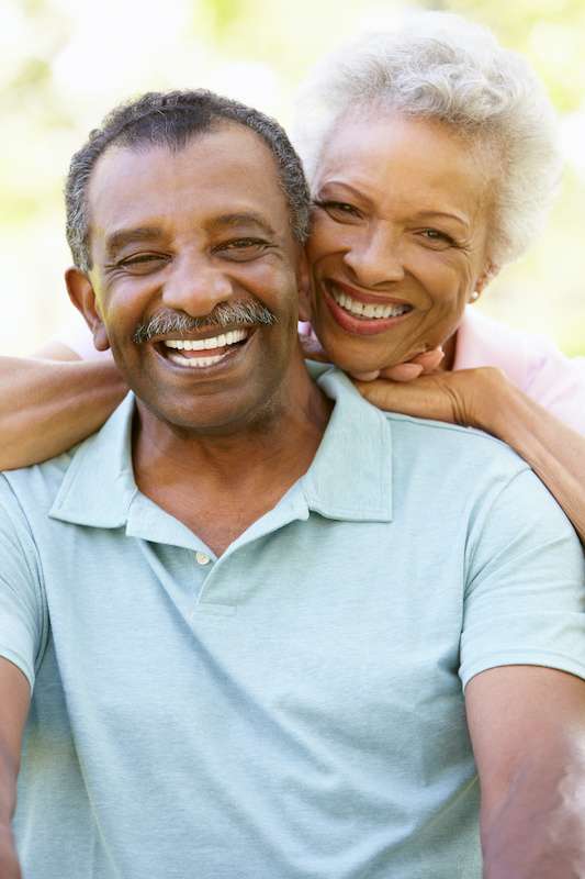 Happy older couple posing together