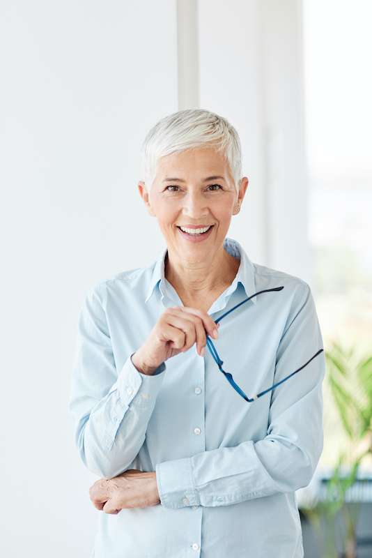 older female smiling