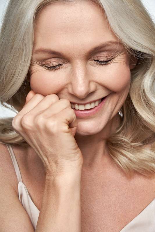 older woman smiling