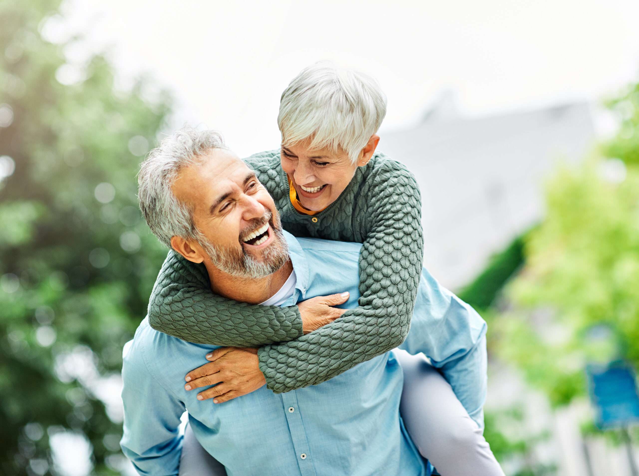 Senior couple happy elderly love together